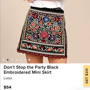Lulus Fiesta Embroidered Mini Skirt Size L